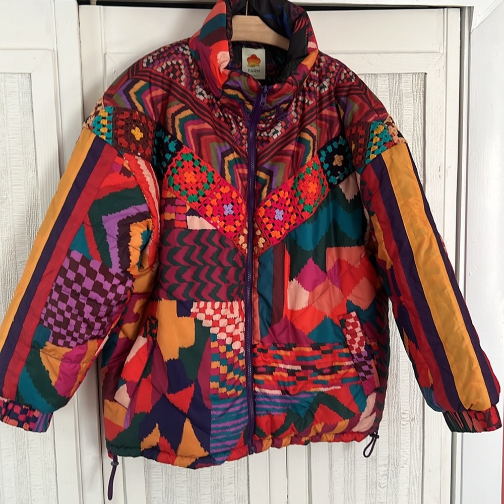 Farm Rio Multicolor Patchwork Jacket - image 3
